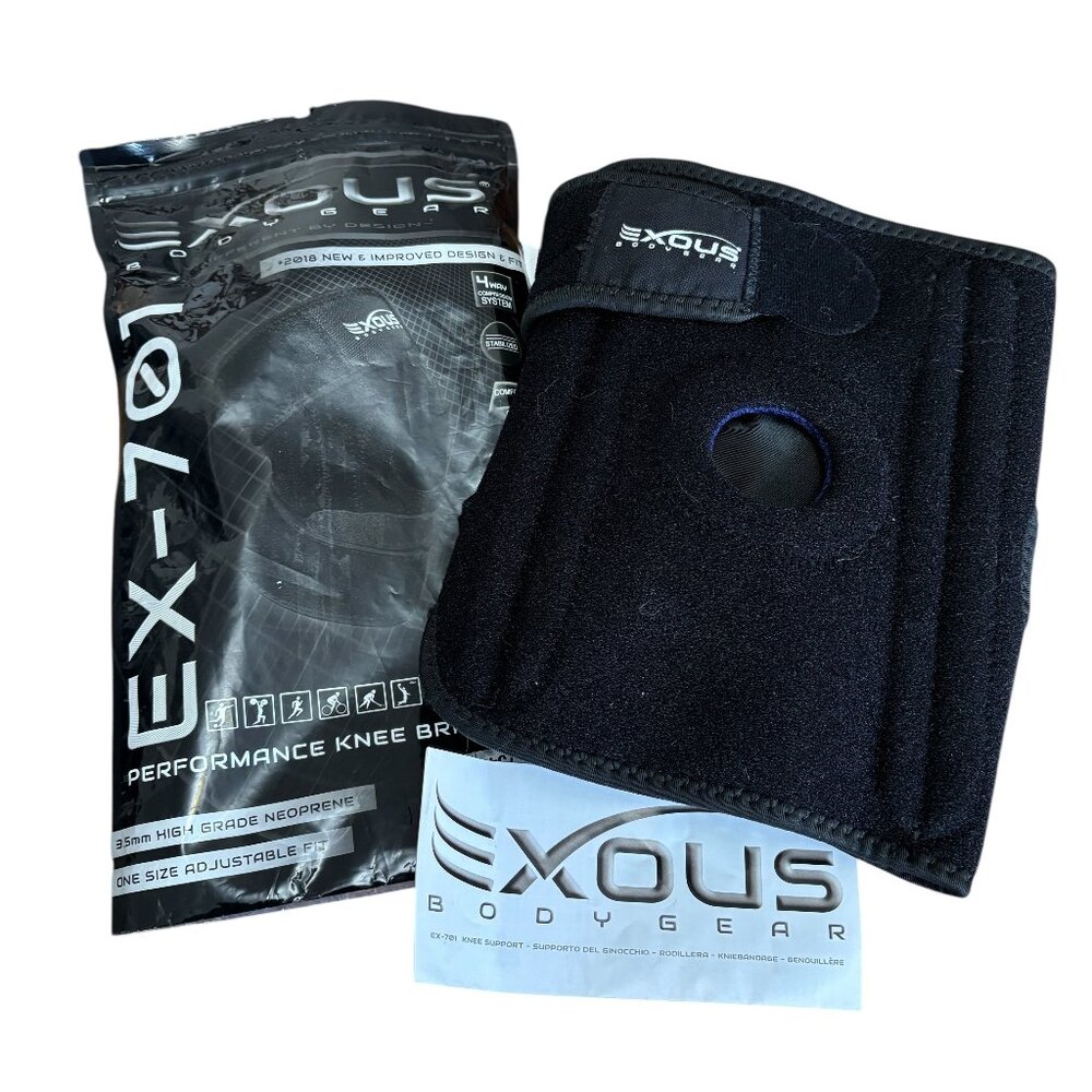 EXOUS EX-701 BODY GEAR Stabilizing Performance Nonslip Wraparound Knee Brace EUC